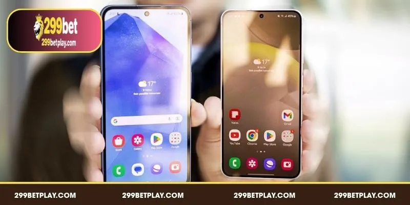 A modern smartphone displaying the official interface to Contact 299BET for live support